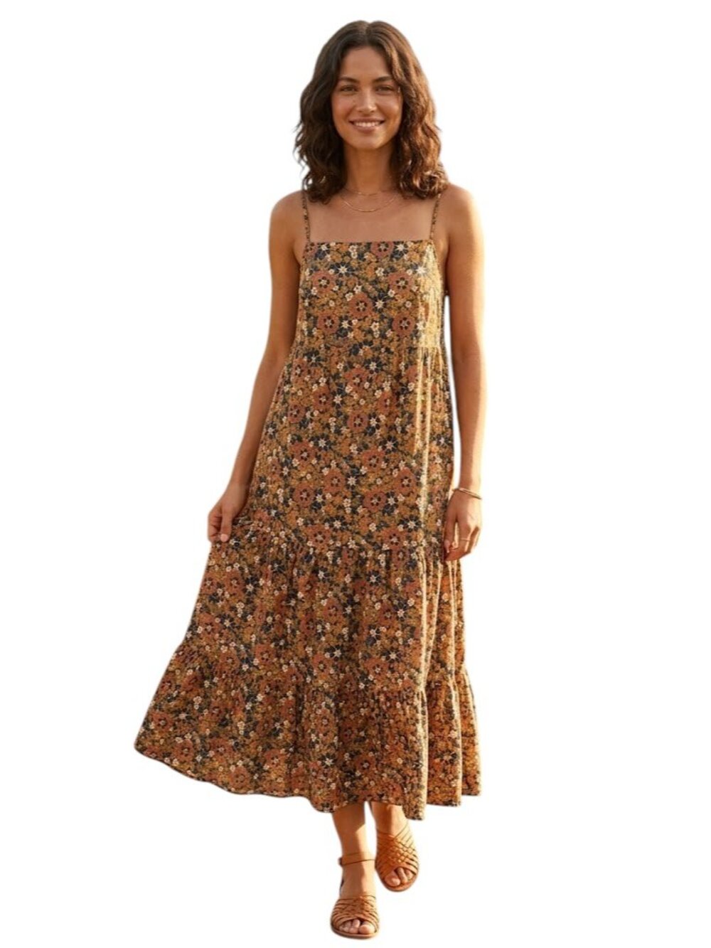 GAP Maternity Sleeveless Smocked Back Tiered Maxi Long Sundress Sun Beach Dress